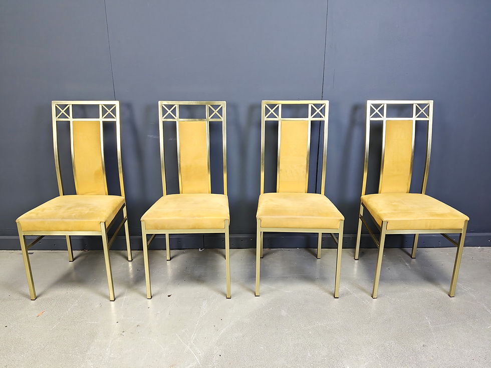 Vintage brass dining chairs by Belgochrom, 1970s