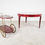 Thumbnail: Italian red lacquered Goatskin / Parchment dining table by Aldo Tura, 1960s