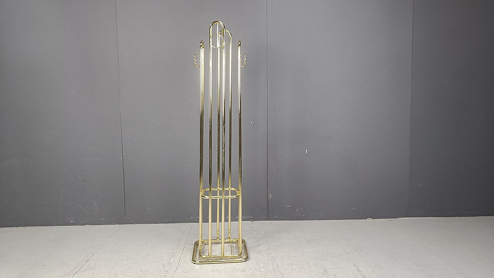 Thumbnail: Vintage modernist brass coat stand 1970s