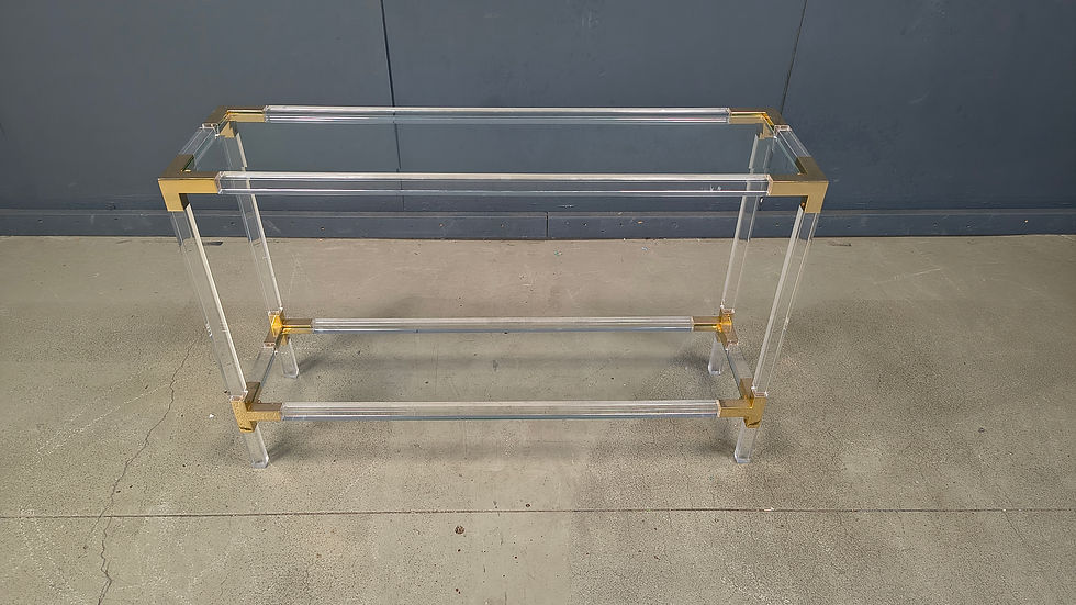 Thumbnail: Brass and lucite console table, 1970s