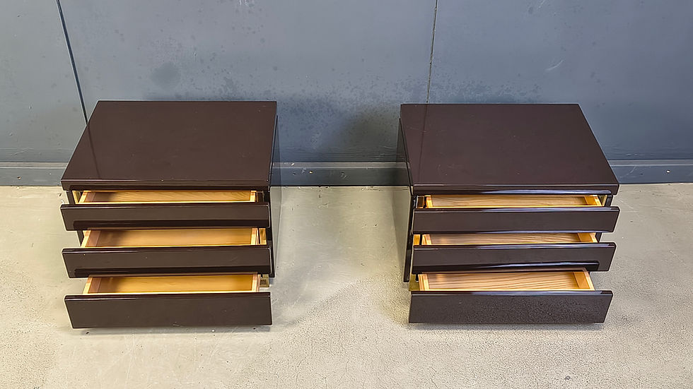 Thumbnail: Pair of Jean Claude Mahey bedside cabinets, 1970s