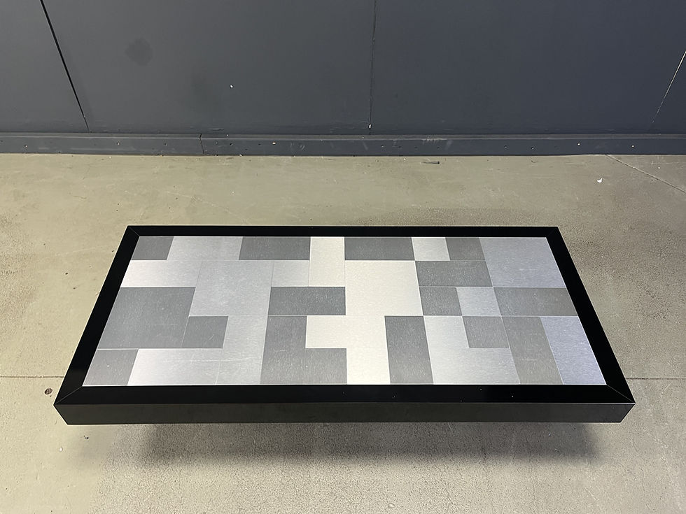 Thumbnail: Vintage lacquer and aluminum coffee table, 1970s