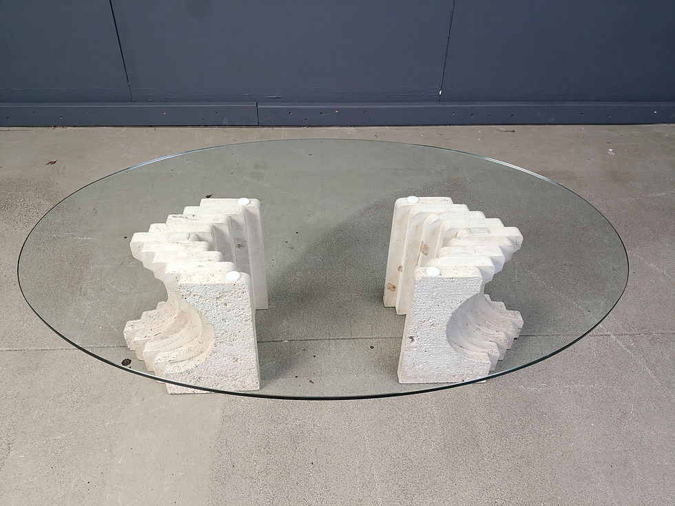 Thumbnail: Vintage travertine coffee table Italy , 1970s