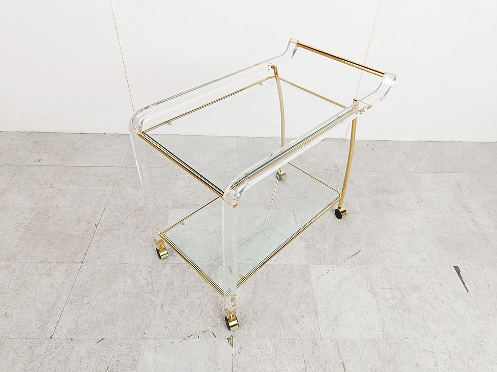 Thumbnail: Brass and lucite drinks trolley, 1970s