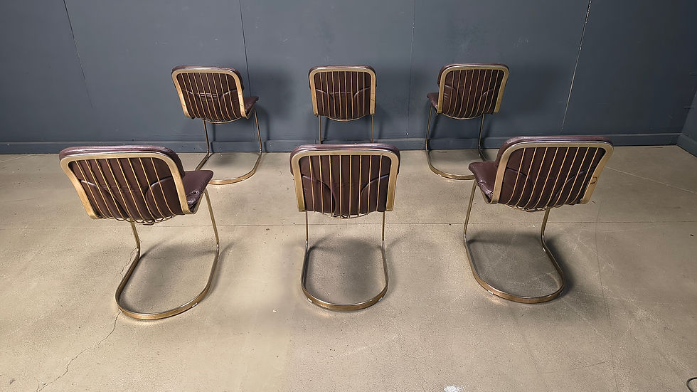 Thumbnail: Vintage dining chairs by cidue set of 6, 1970s