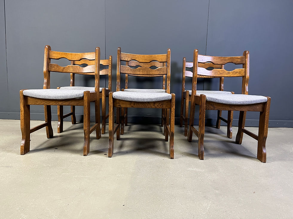 Thumbnail: Brutalist dining chairs, setof 6 - 1960s
