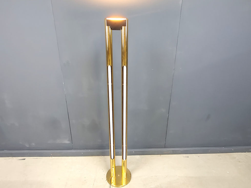 Thumbnail: Vintage brass tube light floor lamp, 1980s