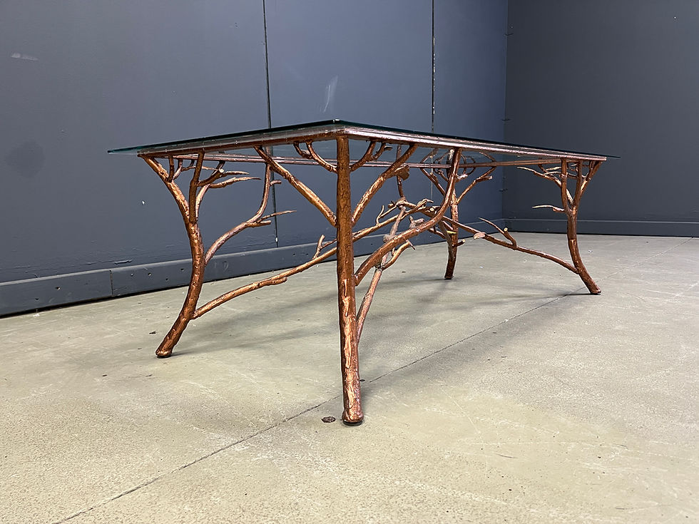 Thumbnail: Vintage Hand Crafted Wrought Iron Tree Branches Cocktail Table, 1970s