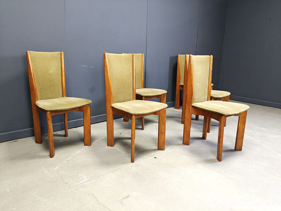 Thumbnail: Vintage danish dining chairs set of 6 - 1970s