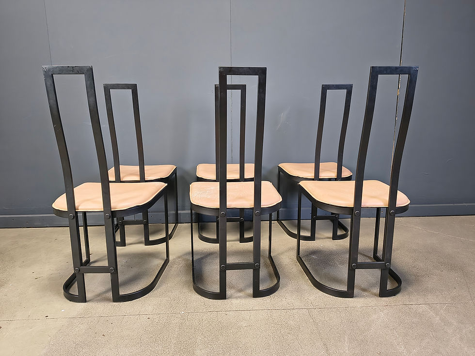 Thumbnail: Gastone Rinaldi postmodern  Dining chairs for Thema italy, 1980s - set