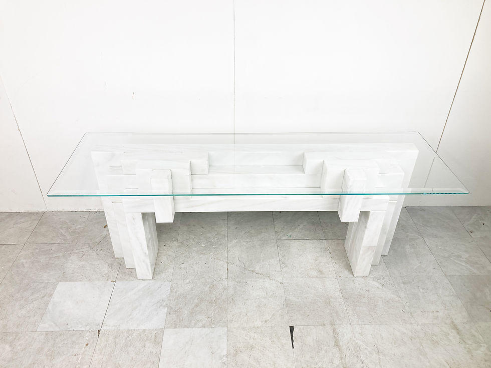Thumbnail: XL Architectural marble console, 1980s