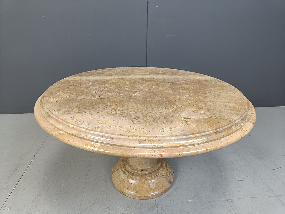 Thumbnail: Vintage round italian marble coffee table, 1960s