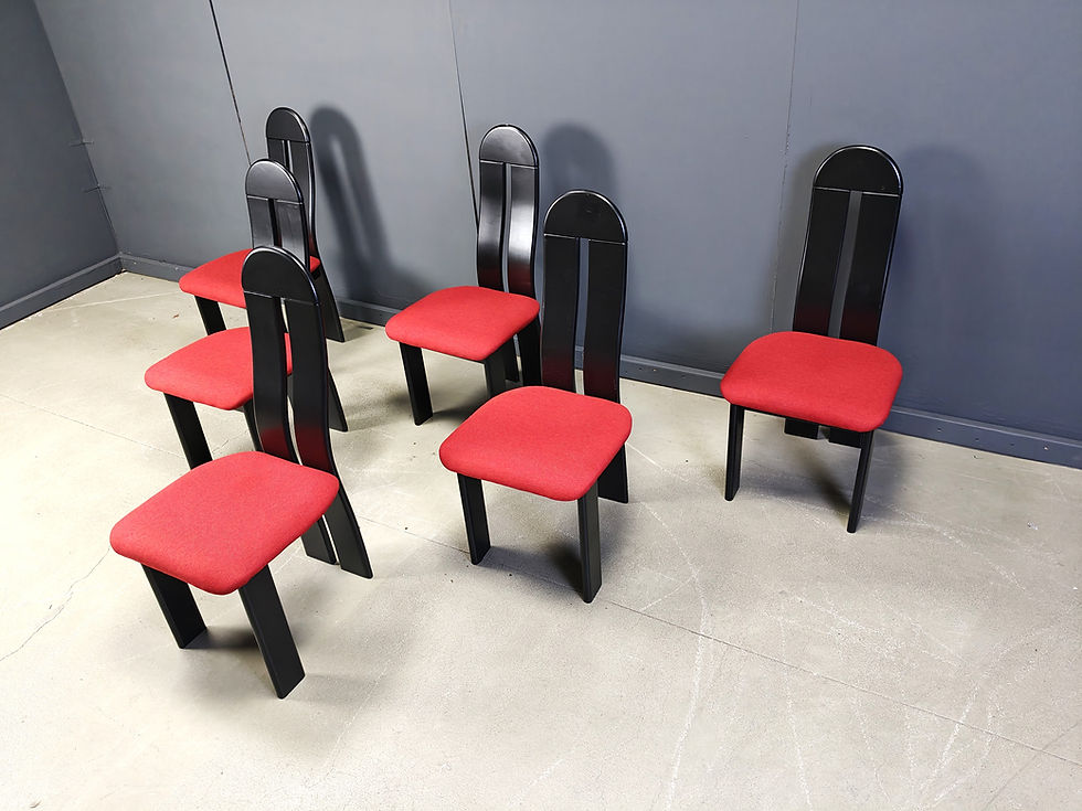 Thumbnail: Post modern dining chairs, 1980s