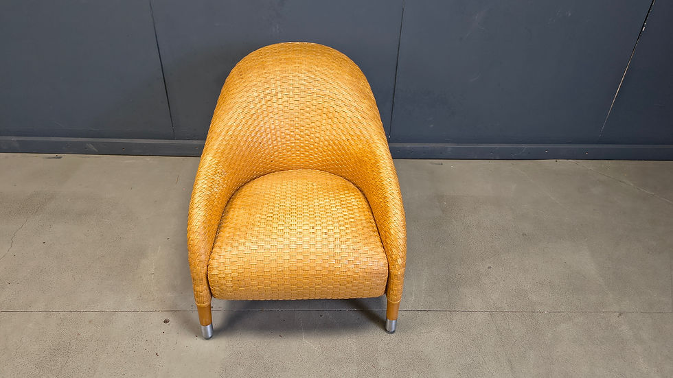 Thumbnail: Antonio Citterio braided leather armchair, 1980s