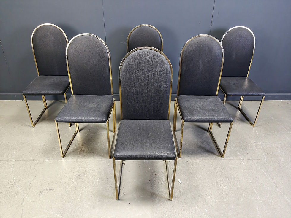 Thumbnail: Vintage brass dining chairs by Belgochrom, 1970s