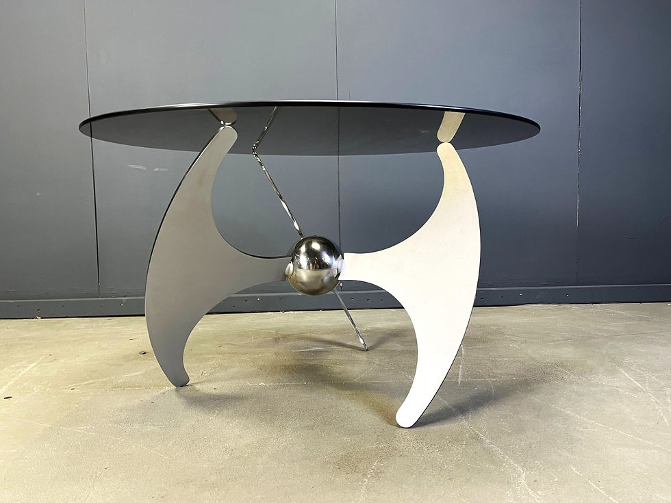 Thumbnail: Luciano Campanini “Helix” adjustable dining or coffee table, 1970s