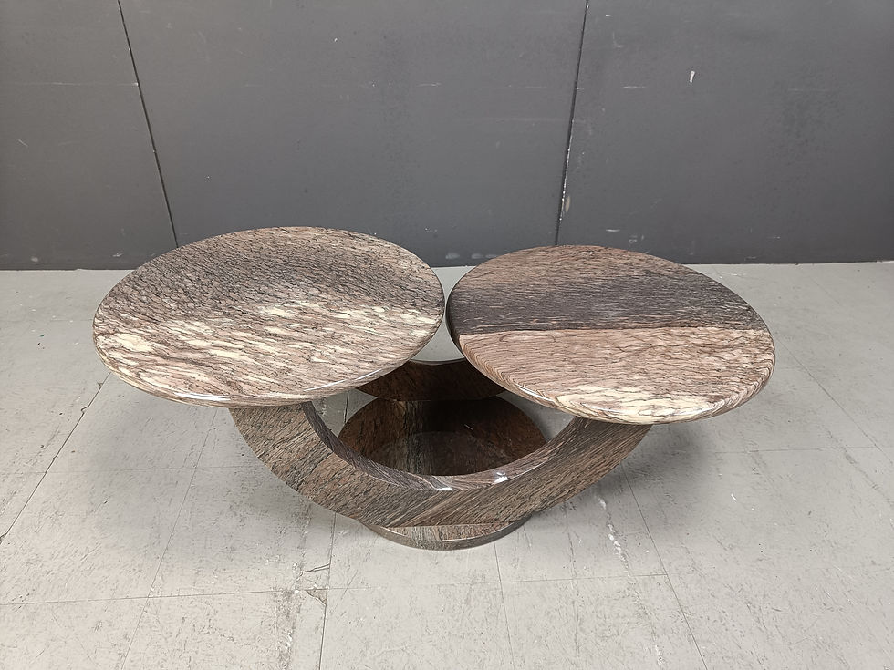 Thumbnail: Vintage two tier marble coffee table, 1970s