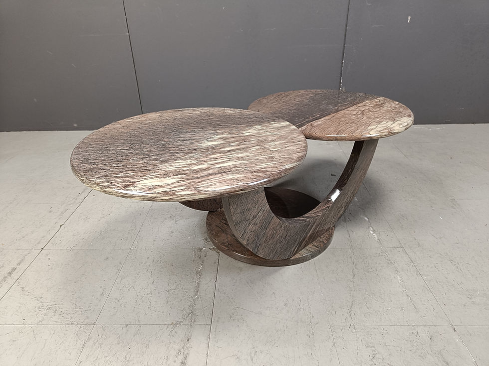 Thumbnail: Vintage two tier marble coffee table, 1970s
