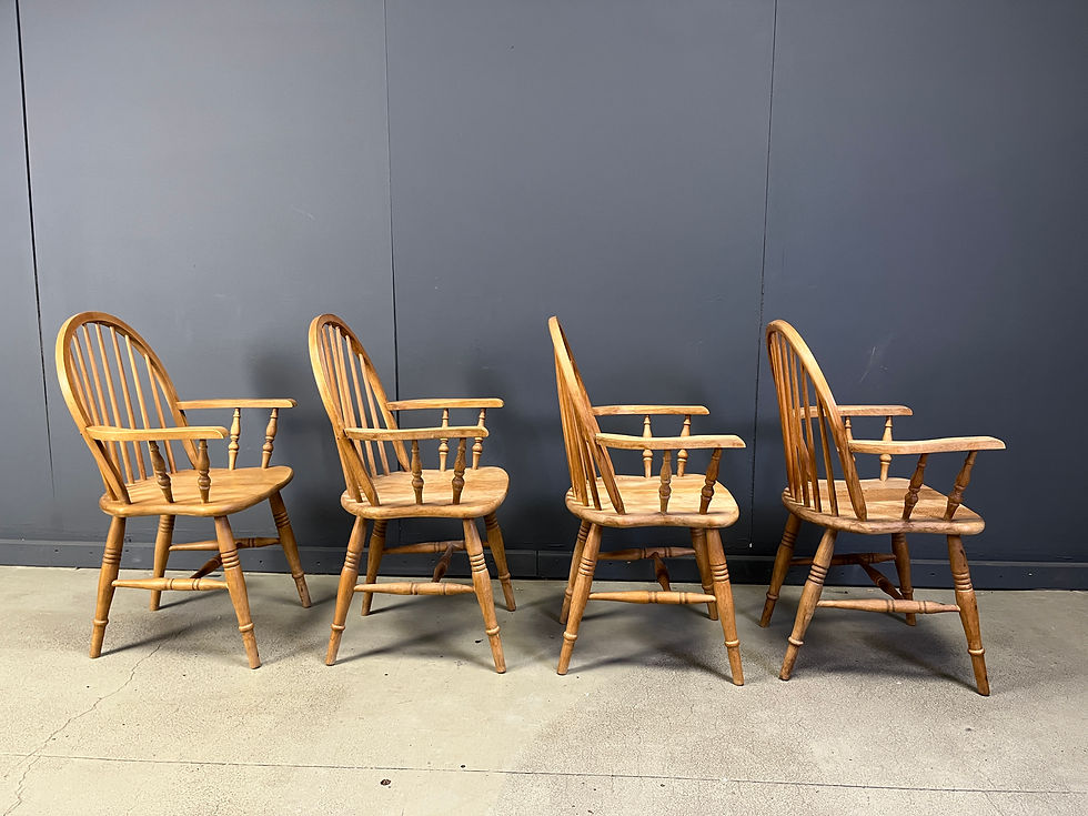 Thumbnail: Beautiful english windsor style dining chairs, set of 4