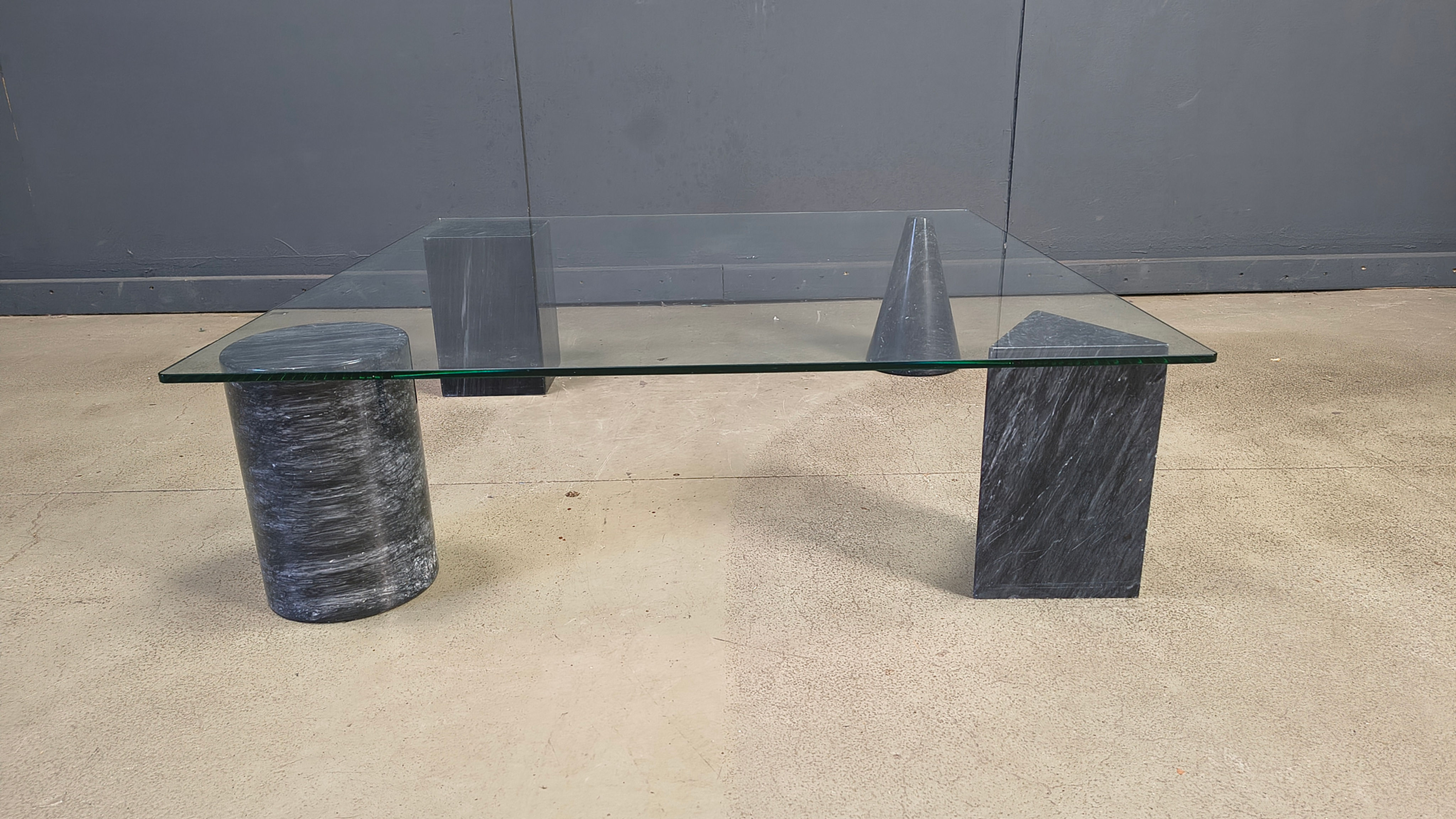 Vintage italian marble coffee table, 1970s