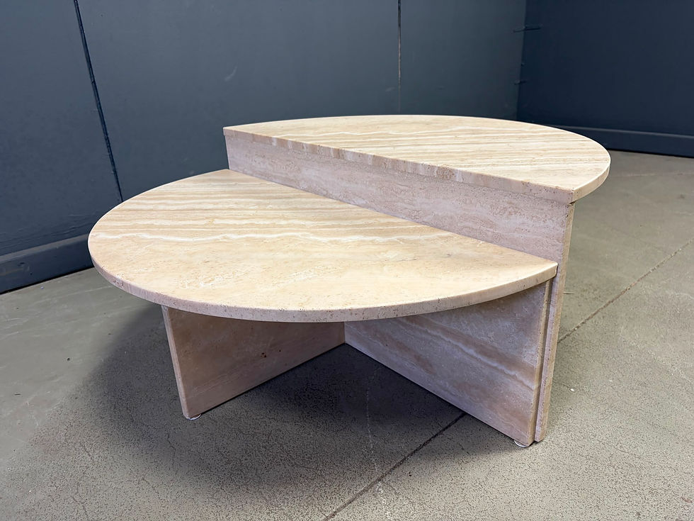 Thumbnail: Pair of travertine coffee tables, 1970s