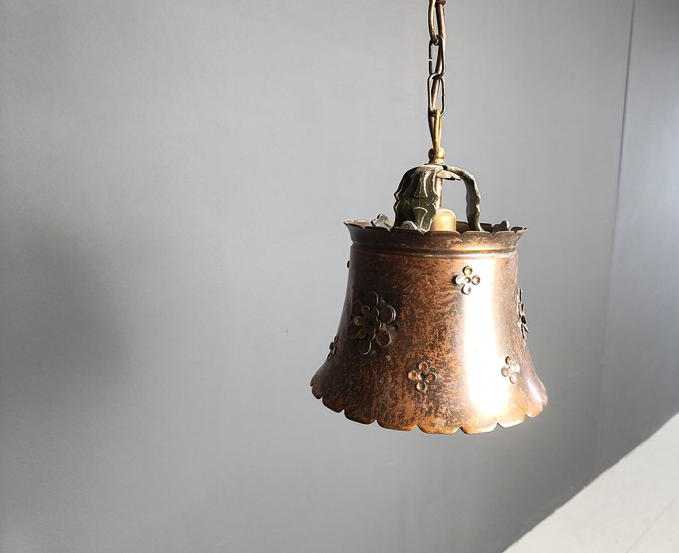 Thumbnail: Brutalist copper pendant light, 1970s
