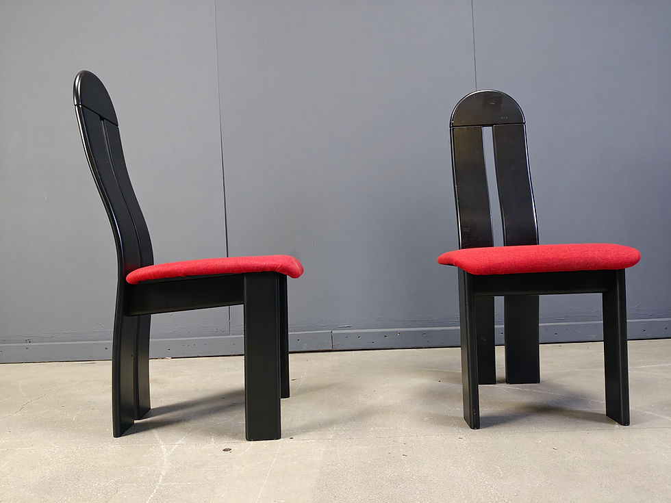 Thumbnail: Post modern dining chairs, 1980s