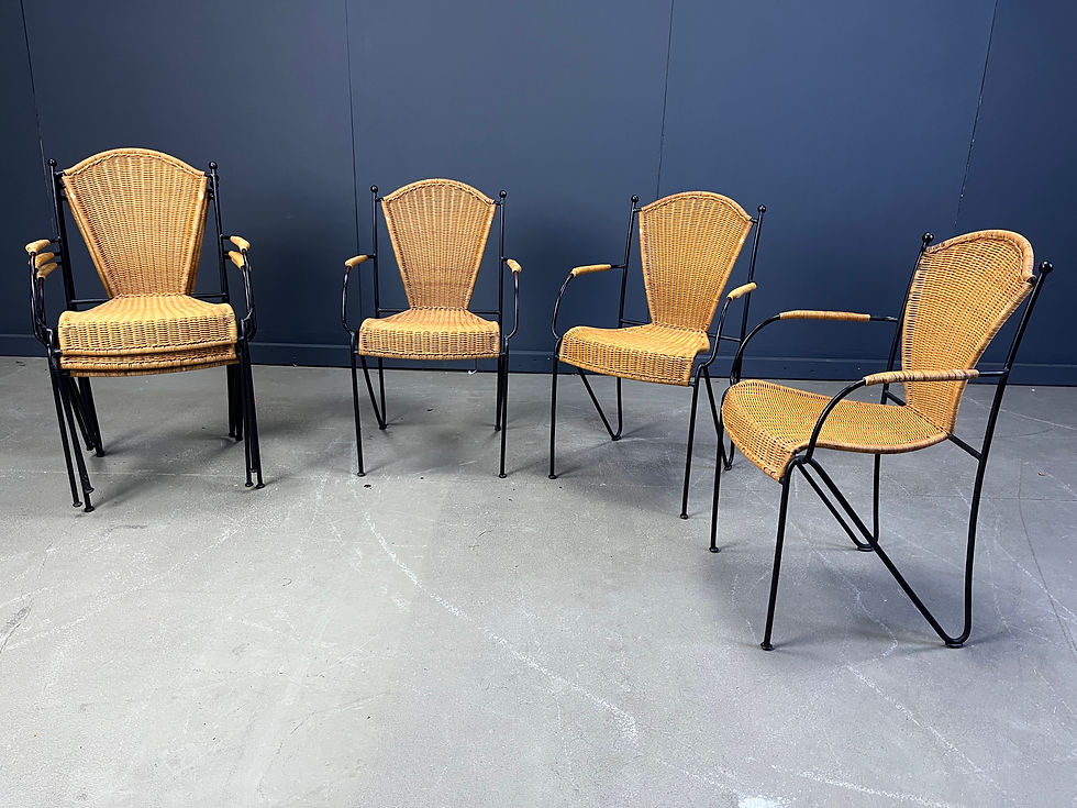 Thumbnail: Wicker Chairs by Frederick Weinberg, 1960s, Set of 6