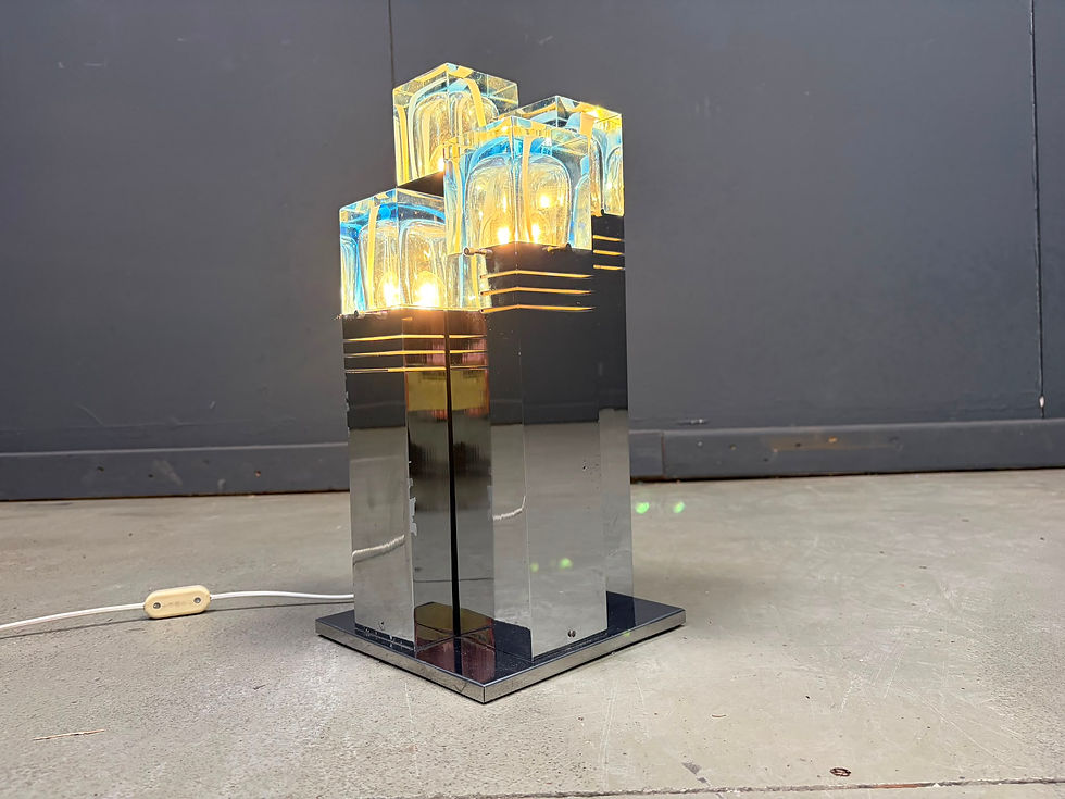 Thumbnail: Vintage cubico table lamp by Gaetano Sciolari, 1970s
