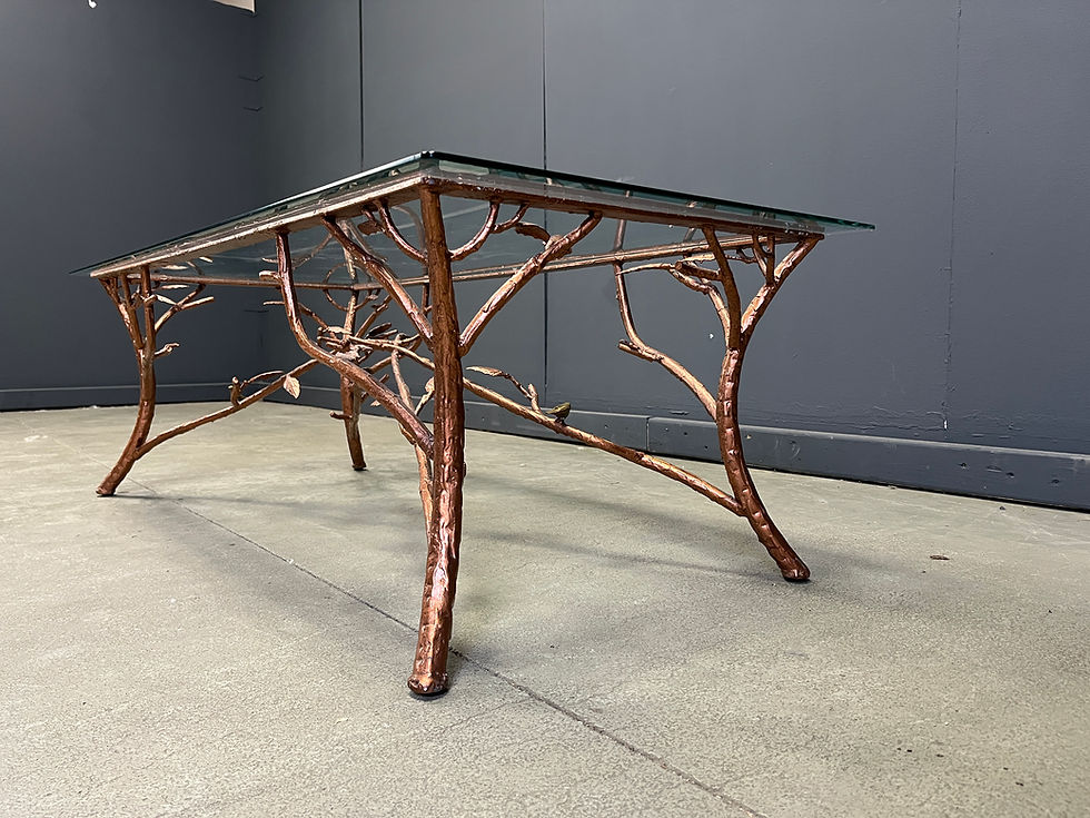 Thumbnail: Vintage Hand Crafted Wrought Iron Tree Branches Cocktail Table, 1970s
