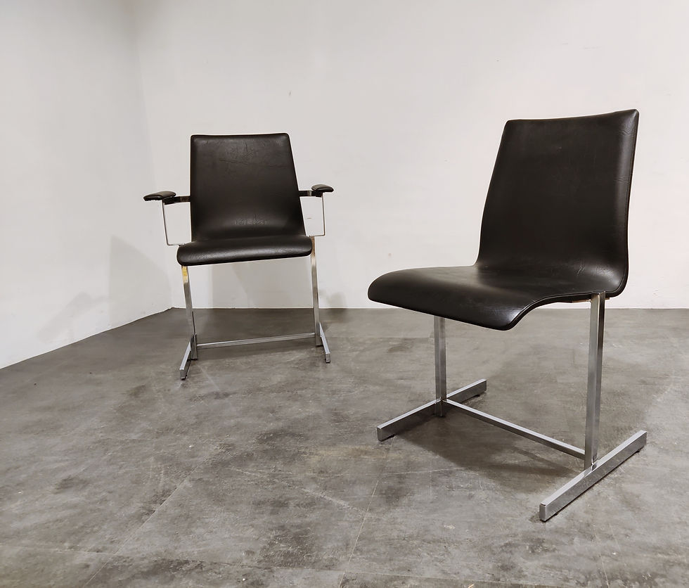 Thumbnail: Vintage chrome dining chairs, 1970s