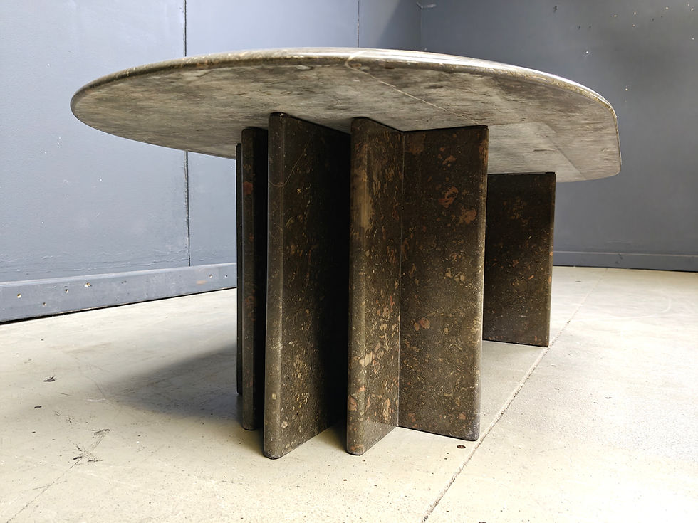 Thumbnail: Vintage italian grey marble coffee table, 1970s