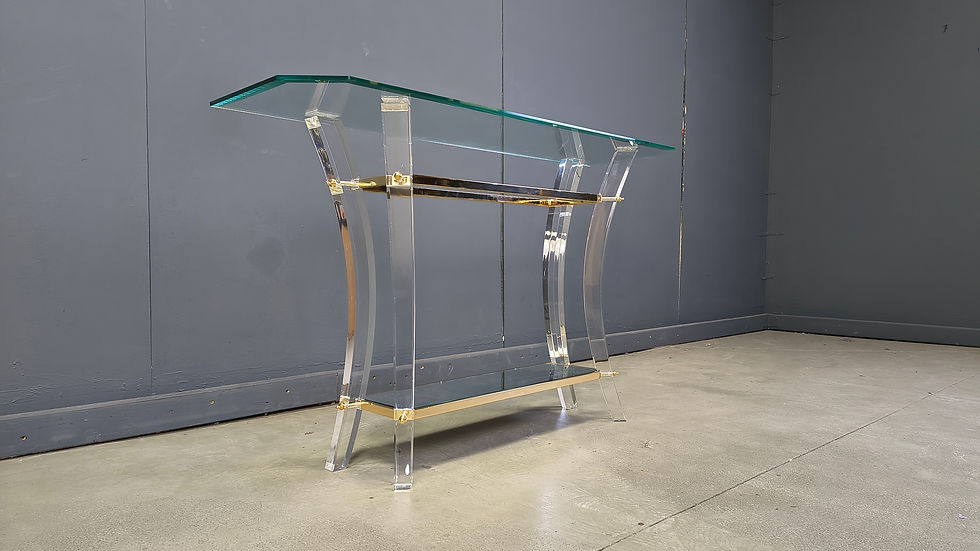 Thumbnail: Brass and lucite console table, 1970s