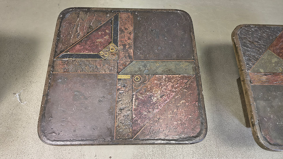 Thumbnail: Vintage brutalist slate stone nesting tables by Design Studio Stam, 1990s