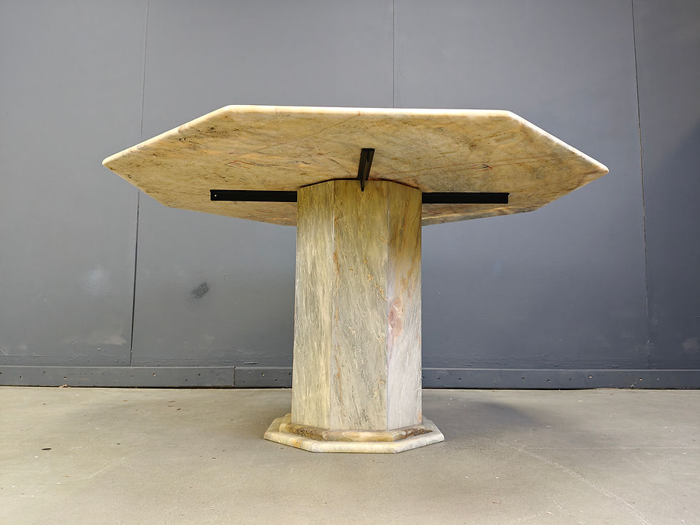 Thumbnail: Vintage octogonal marble dining table, Italy, 1970s