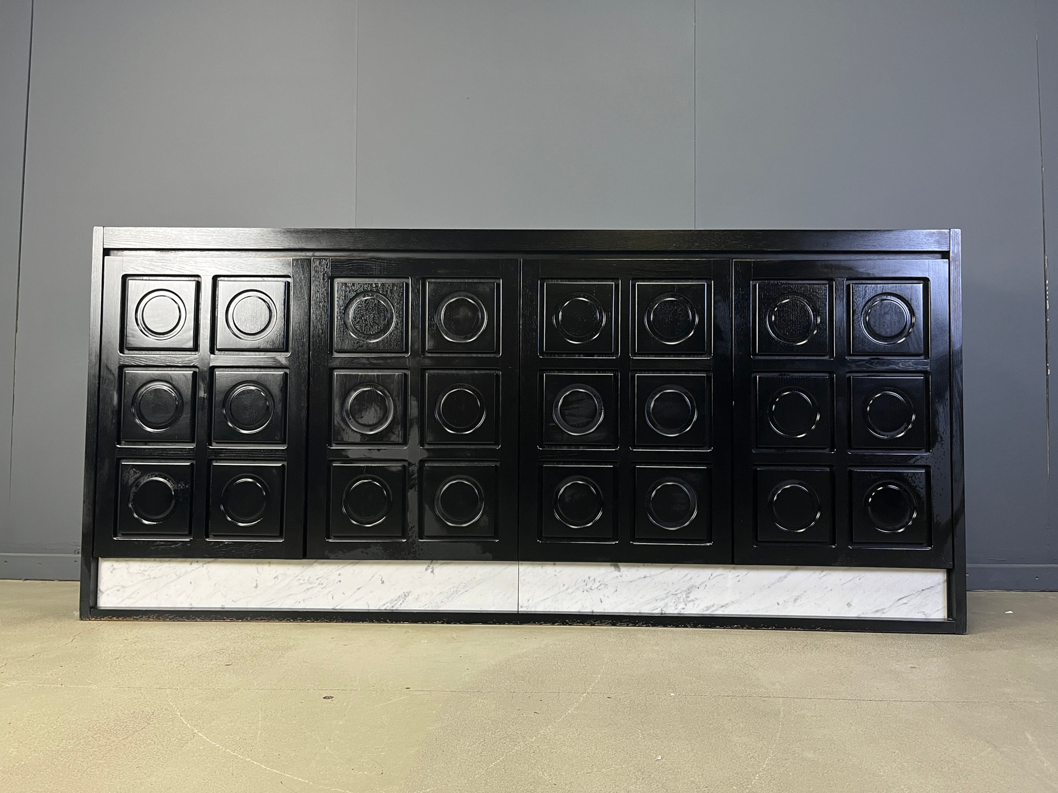Black brutalist credenza, 1970s