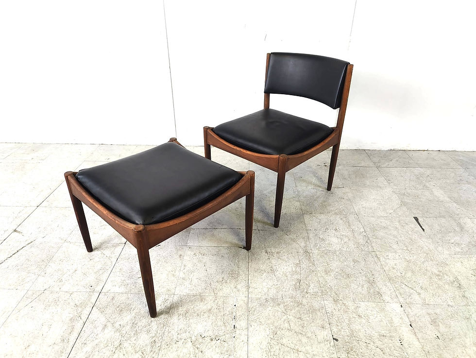 Thumbnail: Mid century Scandinvian lounge chair with stool, 1960s