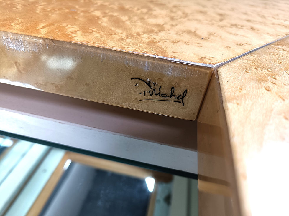 Thumbnail: Vintage hidden bar coffee table in ash wood by Paul Michel, 1970s