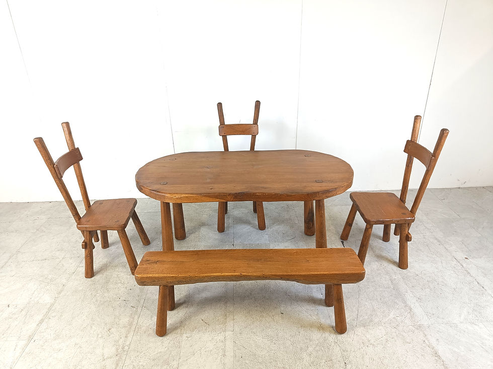 Thumbnail: Vintage brutalist dining set, 1960s
