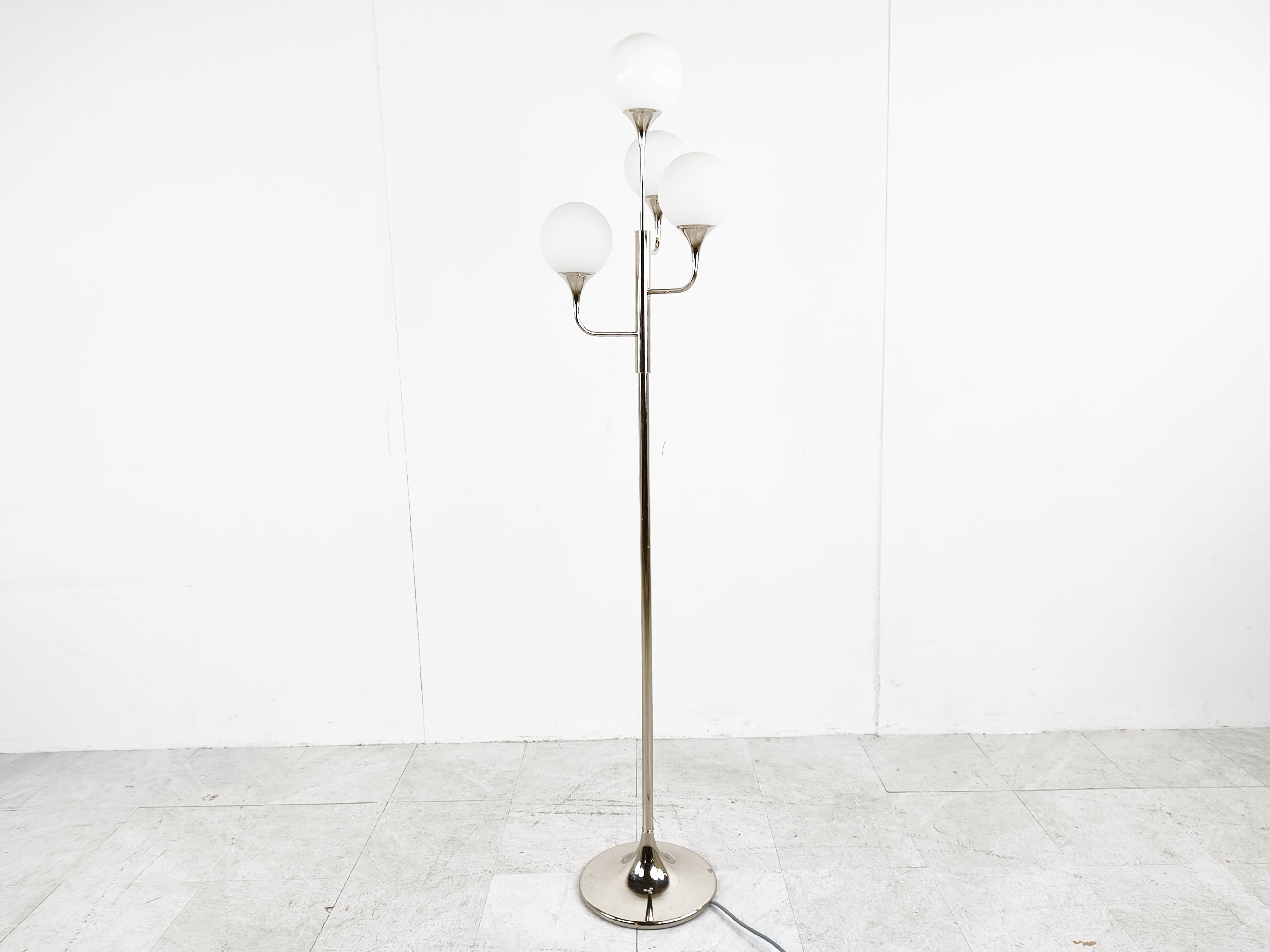 Vintage chrome sciolari floor lamp, 1970s , Italy