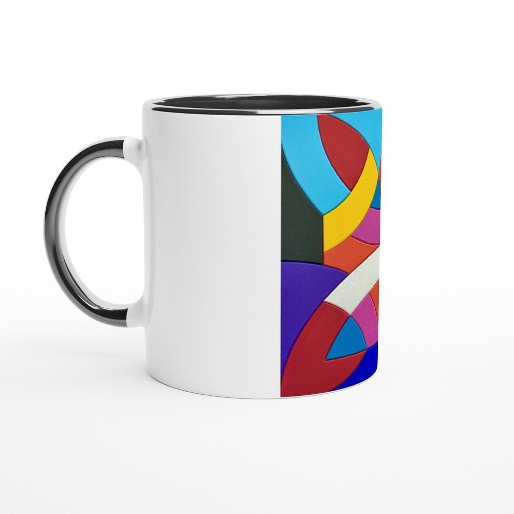 Untitled, after Frank Stella White 11oz Ceramic Mug with Color Inside