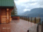 View of a wooden patio deck