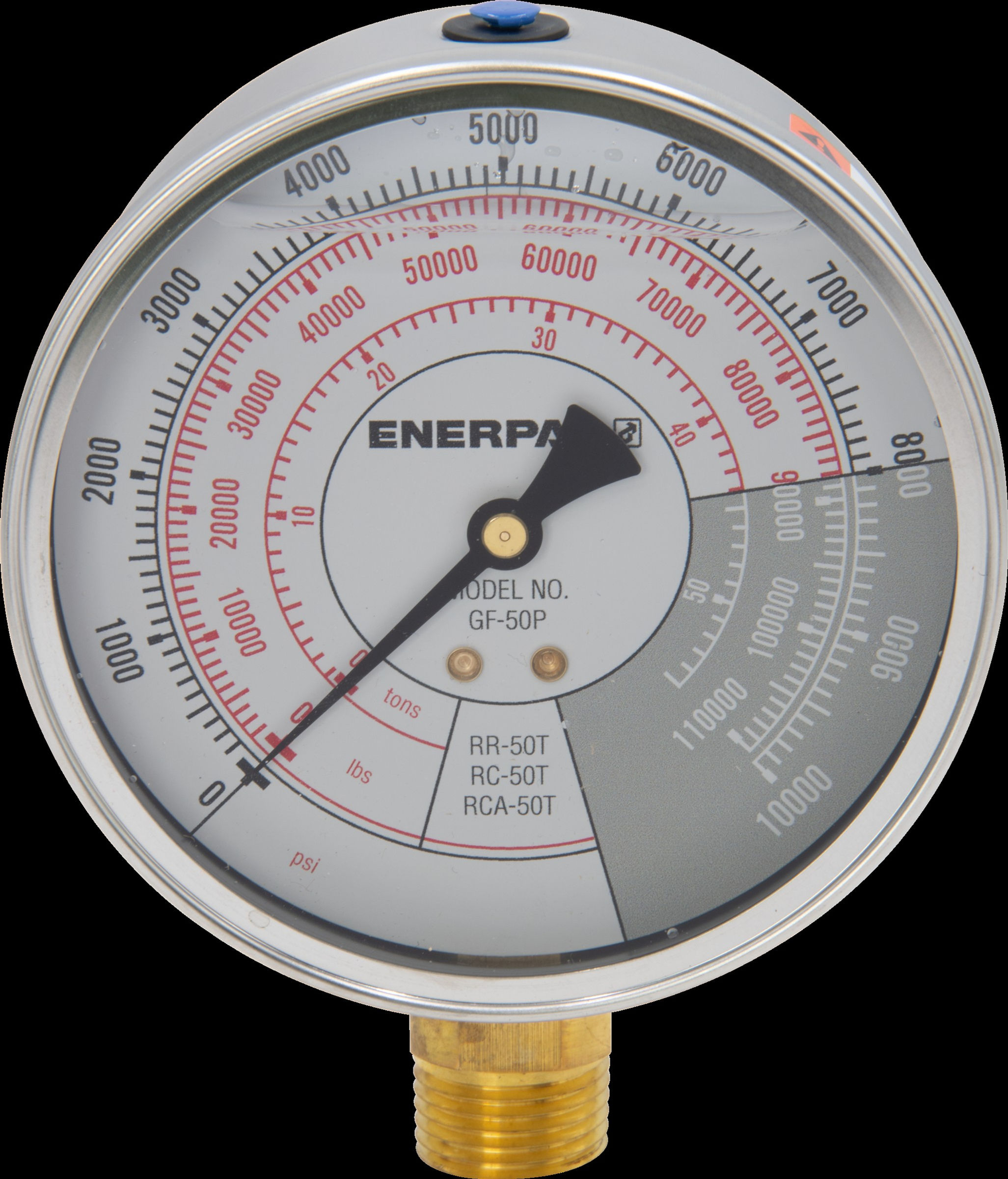Enerpac GF50P 4" Gauge Liquid Filled 1/2" NPT 0 - 10,000 PSI / 0-55 Tons