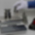 view of a weighing machine and weights