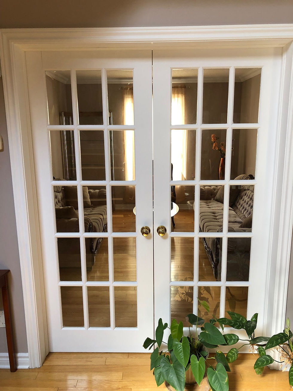 wooden doors after painting