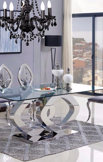Thumbnail: New York Rectangular Glass and Chrome Table