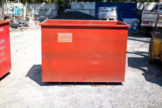 Red colour Scrap iron skip