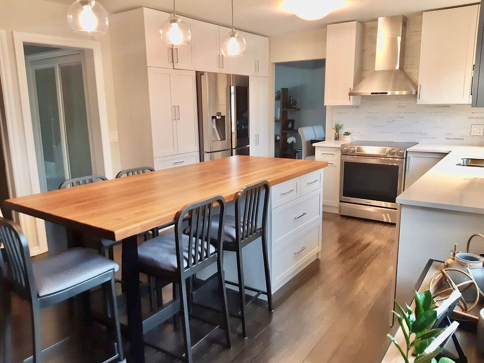 Kitchen Interior with wooden countertop