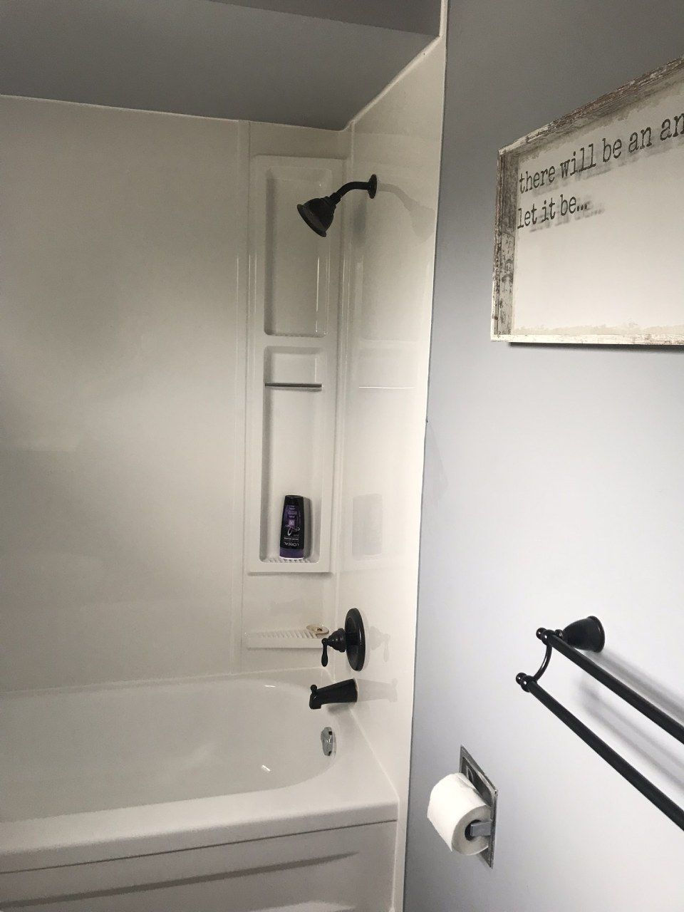 shower over a bathtub