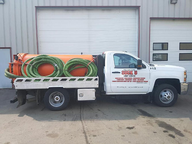 View of Suck U Sump Service truck